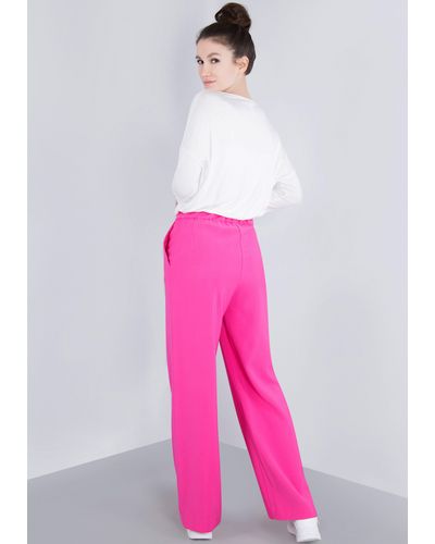 Imperial Bundfaltenhose Lässige weite Hose mit gummibund am Rücken - Pink