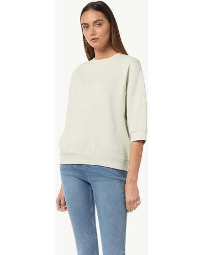 comma casual identity Lockeres Sweatshirt mit 3/4-Arm - Weiß