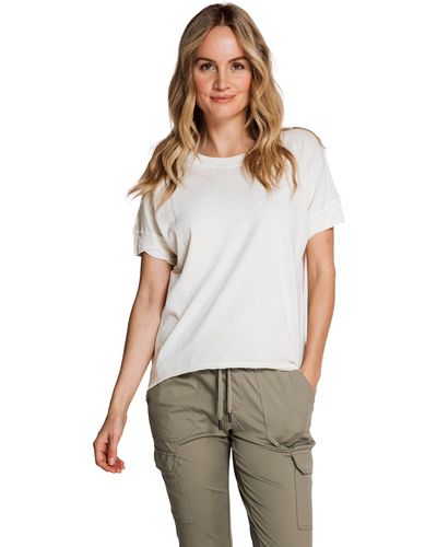 Zhrill T-Shirt ZHRAHEL Beige (0-tlg) - Weiß