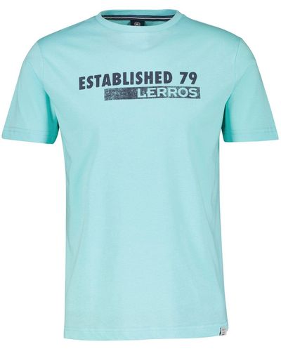 Lerros Logo T-Shirt, unifarben - Blau