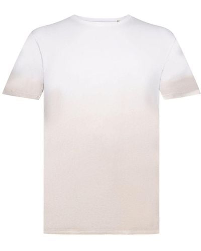 Edc By Esprit Zweifarbig blass gefärbtes T-Shirt (1-tlg) - Weiß