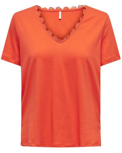 ONLY T-Shirt DUFFY (1-tlg) Spitze - Orange