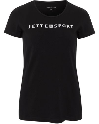 Jette Sport Shirt mit Label-Print - Schwarz
