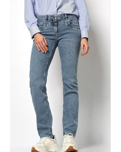 Toni 5-Pocket-Jeans Perfect Shape mit Waschung - Blau
