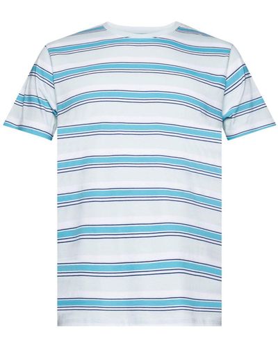 Edc By Esprit Gestreiftes T-Shirt aus nachhaltiger Baumwolle (1-tlg) - Blau