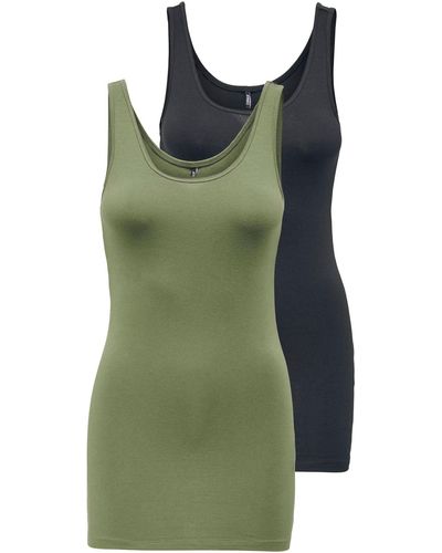 Tanktop DE NOOS 2er-Pack) | NEW in 2PACK ONLLIVE ONLY LOVE TT Lyst LONG Grün (Packung,