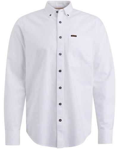 PME LEGEND T- Long Sleeve Shirt Plain Ctn Oxford - Weiß