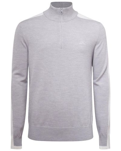 J.Lindeberg . Trainingspullover Andreas Knitted Golf Sweater Micro Chip - Grau