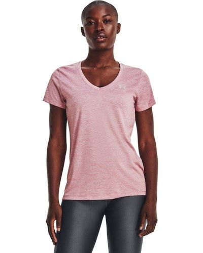 Under Armour ® - Twist Tech T-Shirt mit V-Ausschnitt - Pink