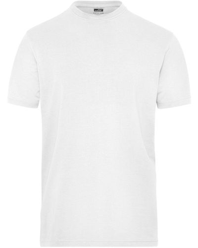 James & Nicholson Rundhalsshirt Bio Stretch T-Shirt Work SOLID - Weiß