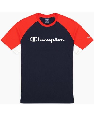 Champion Kurzarmshirt Crewneck T-Shirt - Blau