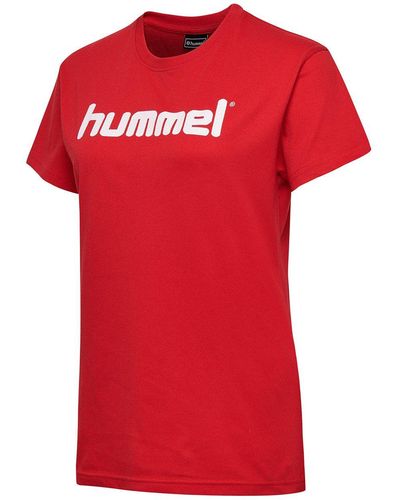 Hummel T-Shirt Training Kurzarm Sport Rundhals Figurbetont 7236 in Rot