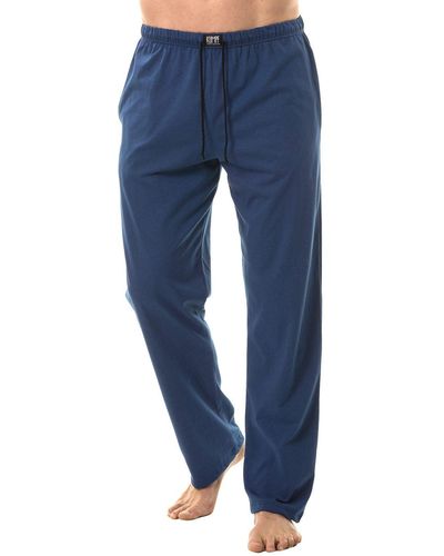 KUMPF Loungehose Pyjamahose Bio Cotton (Stück, 1-tlg) hohe Markenqualität - Blau