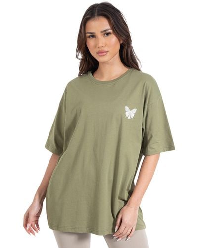 Smilodox T-Shirt Payton Oversize, 100% Baumwolle - Grün