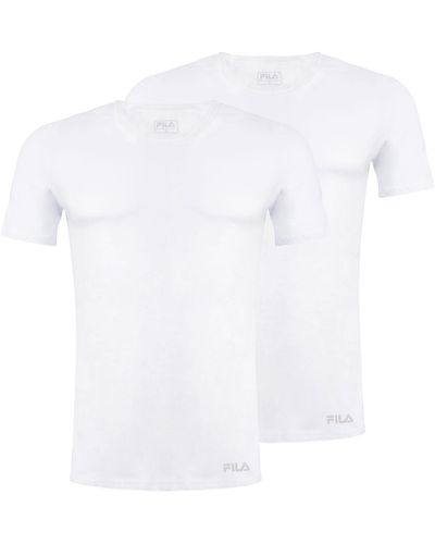Fila T-Shirt 3er Pack Round-Neck aus weichem Baumwolljersey - Weiß