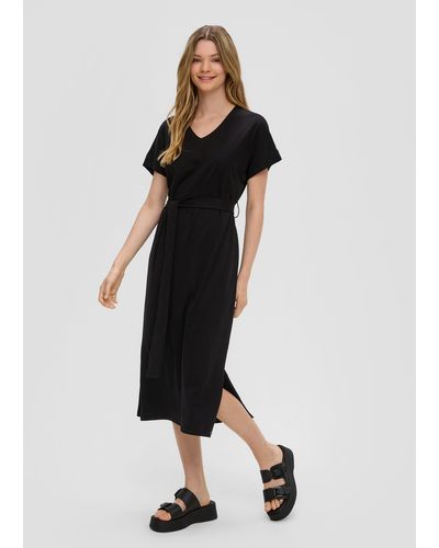 QS Minikleid Kurzarm-Kleid aus Jersey - Schwarz
