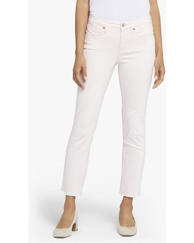 NYDJ 7/8-Jeans Sheri Ankle Fray Hem Schlankmachende Passform - Weiß