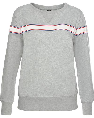 H.i.s. Sweatshirt mit gestreiftem Tape, Loungewear, Loungeanzug - Grau