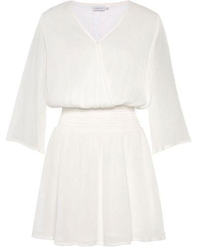 vivance active Strandkleid aus gekreppter Viskose, luftiges Blusenkleid, Sommerkleid - Weiß