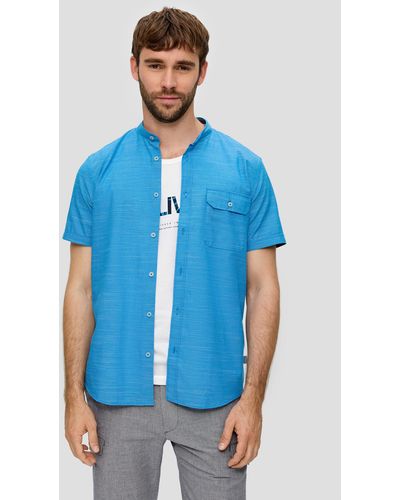 S.oliver Kurzarmhemd mit horizontalen Streifen - Blau