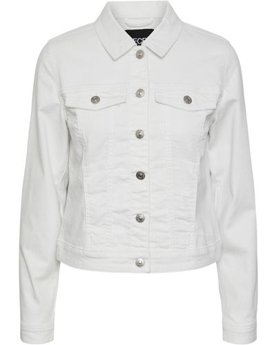 Pieces Jeansjacke Cropped fit - Denimjacket - Leichte Jacke - Weiß