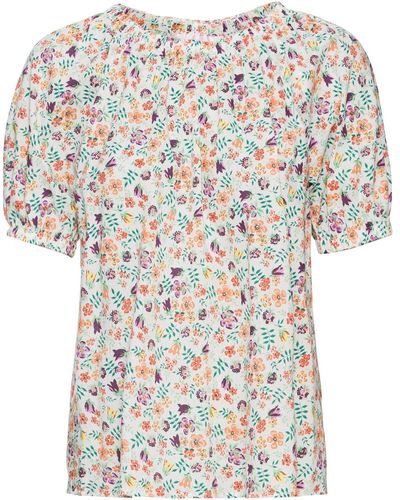 BRIGITTE VON SCHÖNFELS Shirtbluse Bluse mit floralem Muster - Weiß