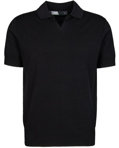 Karl Lagerfeld Strickpullover Polo Shirt (1-tlg) - Schwarz