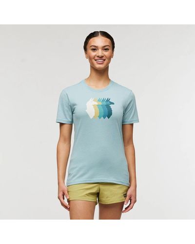 COTOPAXI Llama Sequence Org.T-Shirt Sea Spray - Blau