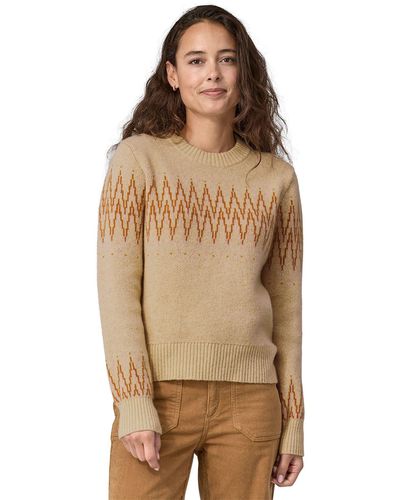 Patagonia Sweatshirt W's Recycled Wool-Blend Crewneck Sweater - Braun