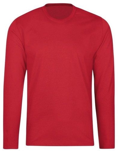Trigema T-Shirt Langarmshirt aus 100% Baumwolle (1-tlg) - Rot