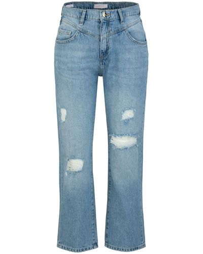 Rich & Royal 5-Pocket-Jeans vintage straight destroyed denim GOTS - Blau