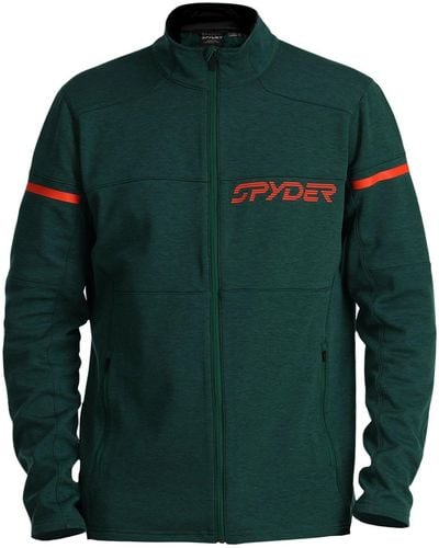Spyder Fleecejacke Speed Fleece Jacket mit augedrucktem Markenschriftzug und -logo - Grün