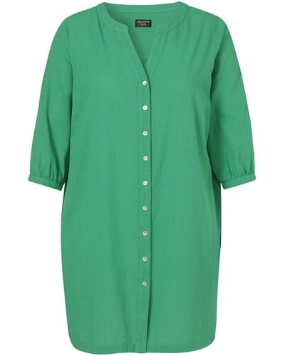 Via Appia Due Klassische Bluse aus reiner Baumwolle - Grün