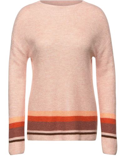 Cecil Sweatshirt Placed Colorblock Pullover - Pink