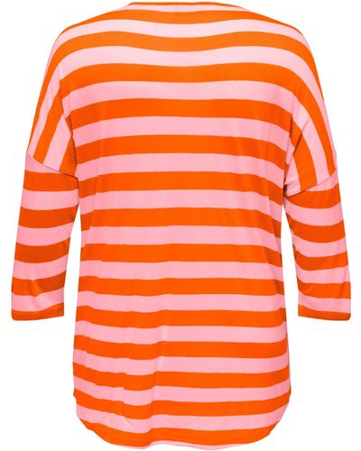 Only Carmakoma /-Arm-Shirt CARLICAP 3/4 O-NECK TOP JRS - Orange