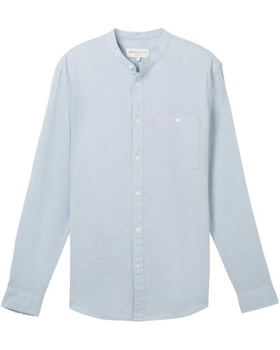 Tom Tailor Hemd Langarmhemd (1-tlg) - Blau