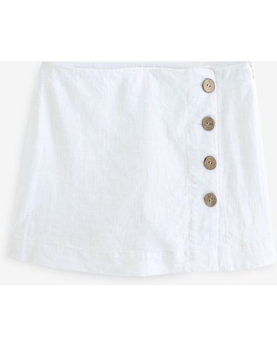 Next Hosenrock Rock aus Leinengemisch mit Shorts (1-tlg) - Weiß