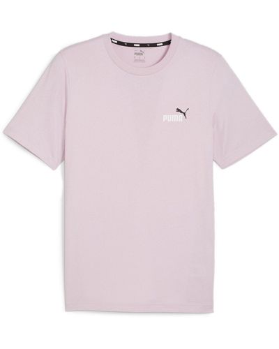 PUMA Essentials+ zweifarbiges T-Shirt mit kleinem Logo - Lila