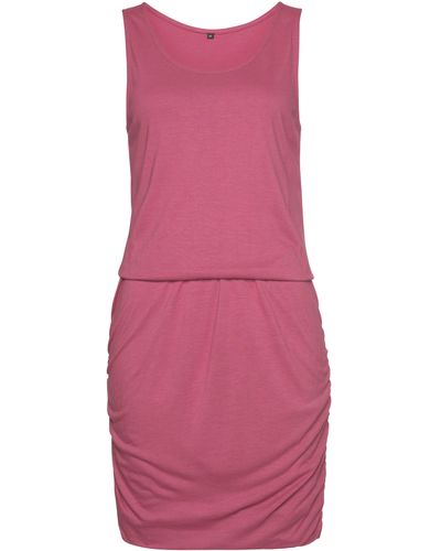 vivance active Minikleid mit Raffungen am Rockteil, figurbetontes Sommerkleid, Strandkleid - Pink