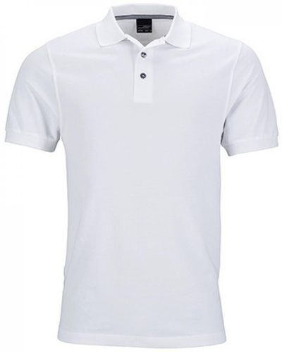 James & Nicholson Poloshirt Pima Polo / Sehr feine Piqué-Qualität - Weiß