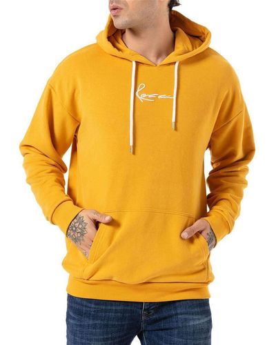 Redbridge Kapuzensweatshirt Kapuzenpullover Mustard L Bestickung - Orange