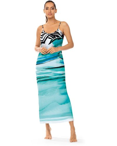 Ascafa (, 1-tlg., Set) Strandkleid 125cm Sommerkleid im Maritimlook - Blau