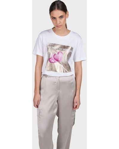 MARC AUREL T-Shirt mit LOLLY Print - Weiß