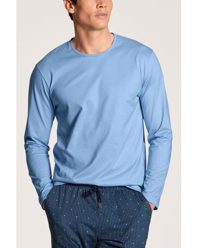 CALIDA Langarmshirt Shirt langarm, Cotton 15081 - Blau