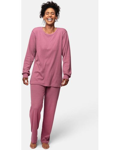 greenjama Pyjamaoberteil aus Derby Rib, Bio Baumwolle, GOTS-zertifiziert - Pink