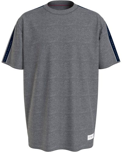 Tommy Hilfiger T-Shirt SS TEE LOGO in melierter Optik - Grau