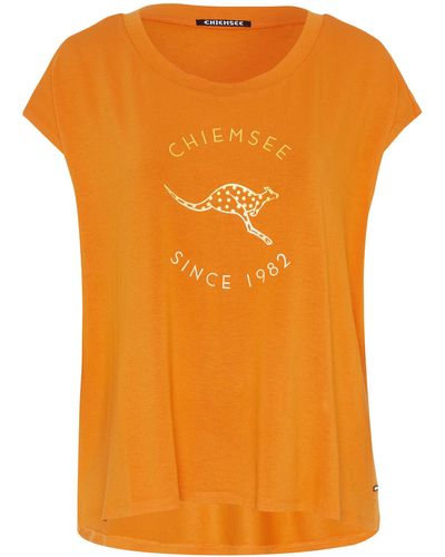 Chiemsee Print- T-Shirt mit Animal-Motiv und Label-Schriftzug 1 - Orange
