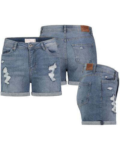 Sublevel Bermudas Jeans Shorts Bermuda Kurze Hose Short Stretch Denim - Blau