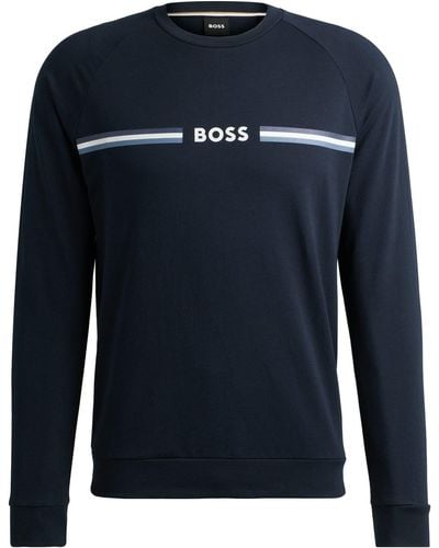BOSS Longsweatshirt mit Raglanärmeln - Blau