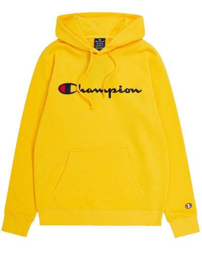 Champion Icons Hooded Sweatshirt Large Logo - Gelb